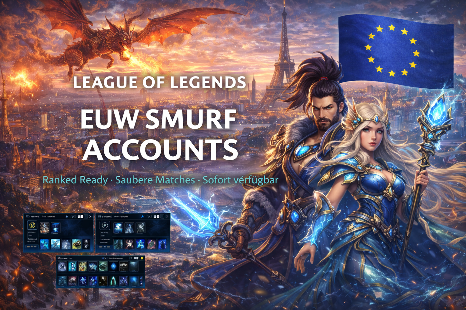League of Legends Smurf Accounts für die Region EUW.