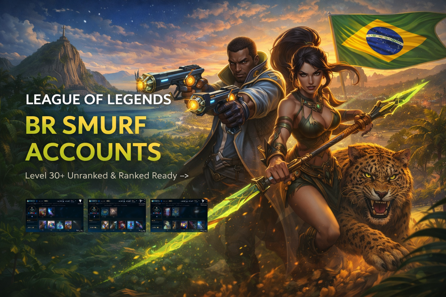 League of Legends Smurf Accounts für Brasilien (BR). Nur Spielzugriff (NFA), sofort verfügbar.