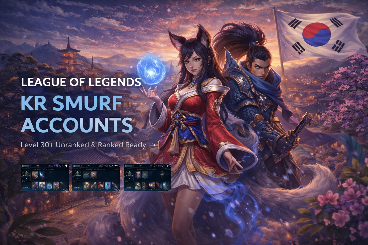 League of Legends Smurf Accounts für Korea (KR). NFA Zugriff, eingeschränkte Verfügbarkeit.