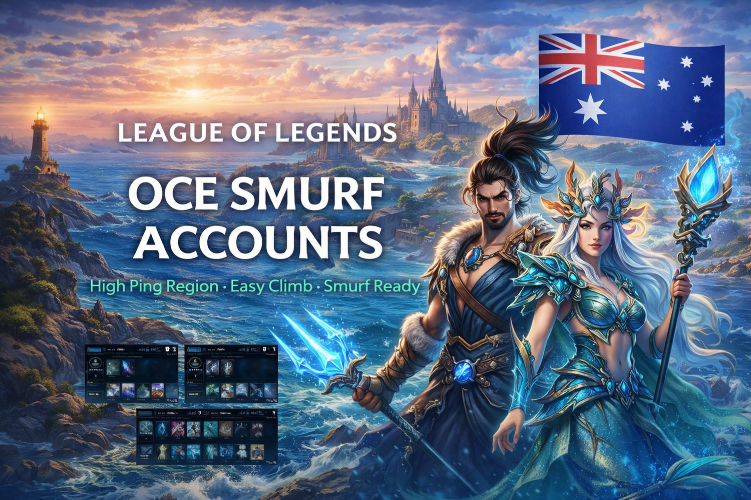 League of Legends Smurf Accounts für Ozeanien (OCE). NFA – nur Spielzugriff.