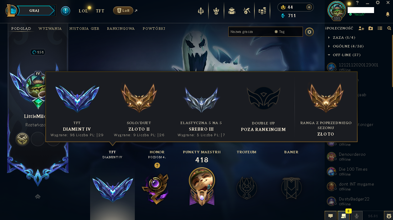 REGION OCE SMURF ACC - MINGLOVESMURFS - LEAGUE OF LEGENDS