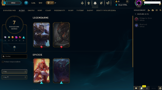 EUW – 42 LEVEL - 7 SKIN | UNRANKED | Nightbringer Yasuo | God-King Garen | NFA