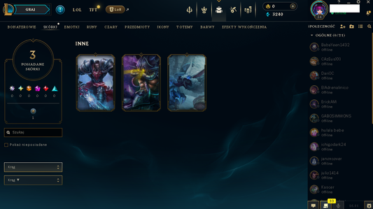 LAS – 34 LEVEL - 3 SKIN | UNRANKED | Deep One Kassadin | Tundra Hunter Warwick | NFA