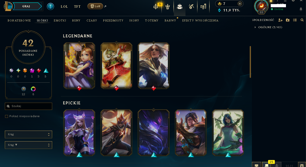 BR Smurf Account PLATINUM 1 | 88 Level | 42 Skins | NFA